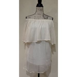 Reformation Charleston Ruffled Off-Shoulder Dress Size XS